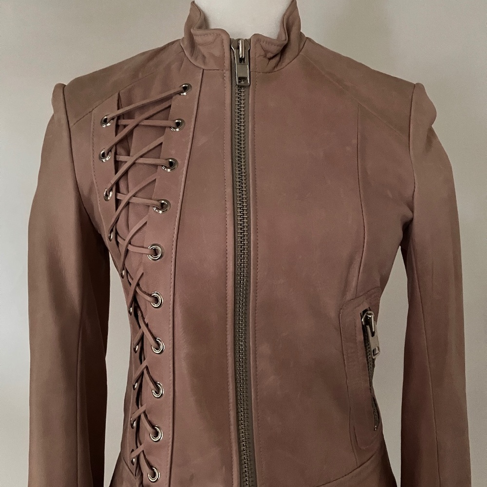 MACKAGE Pale Pink Motorcycle Jacket